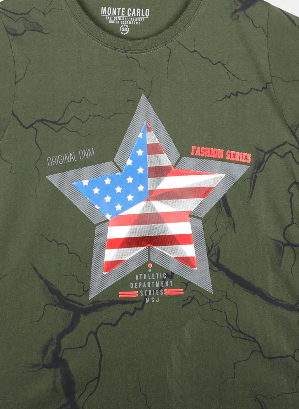 Boys Olive Printed T-Shirts
